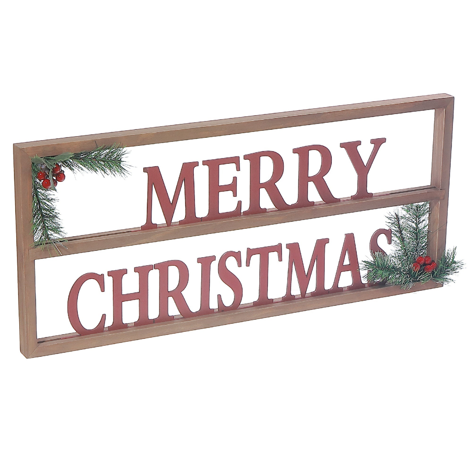 Wooden Framed Merry Christmas Sign, Holiday Home Décor, Rustic Christmas Wall Decoration