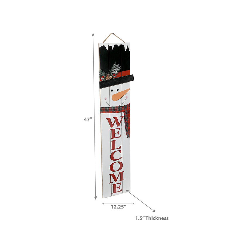 Wooden Snowman Porch Hanger (Welcome)