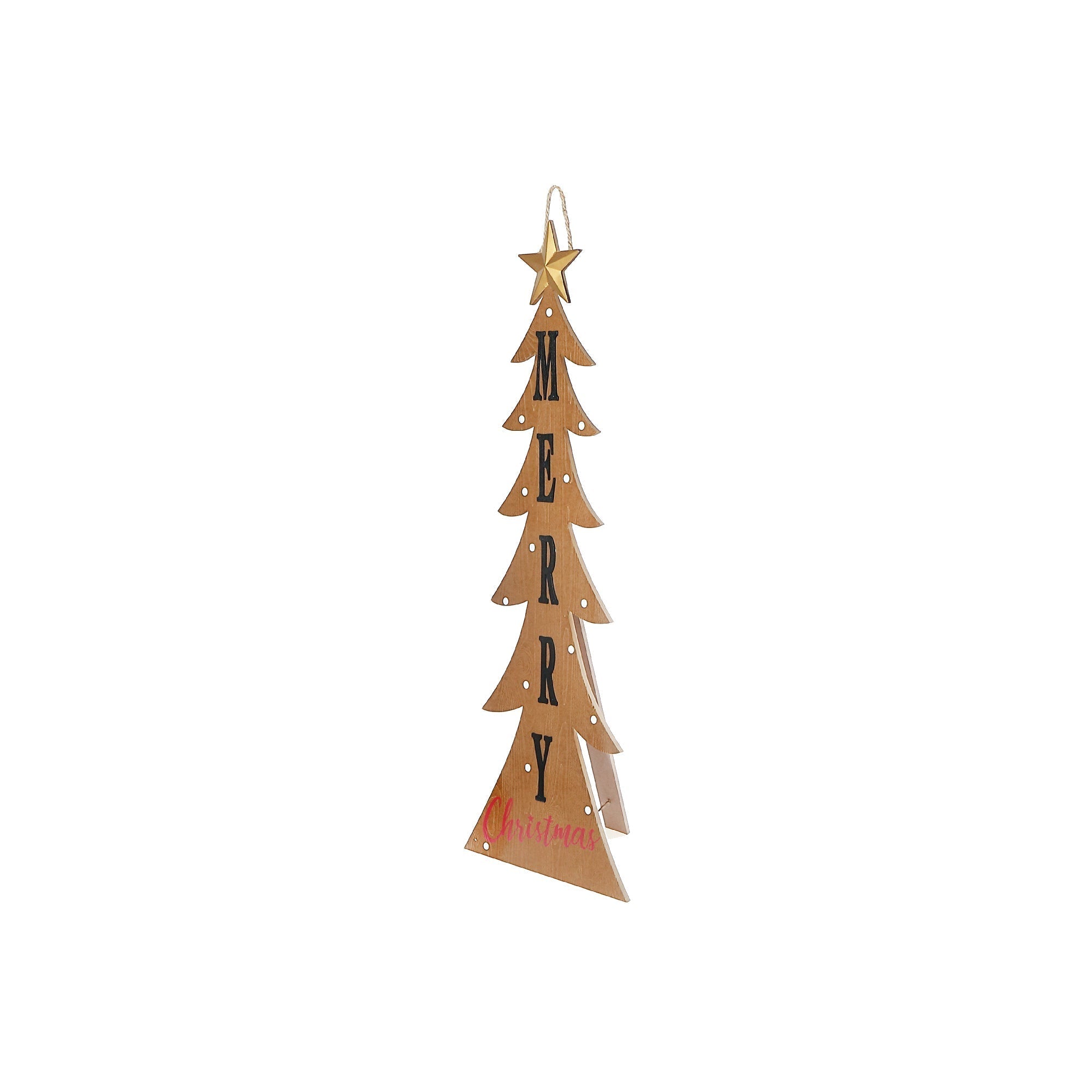 Wooden Christmas Tree Hanger, Holiday Decoration, Merry Christmas Hanging Ornament
