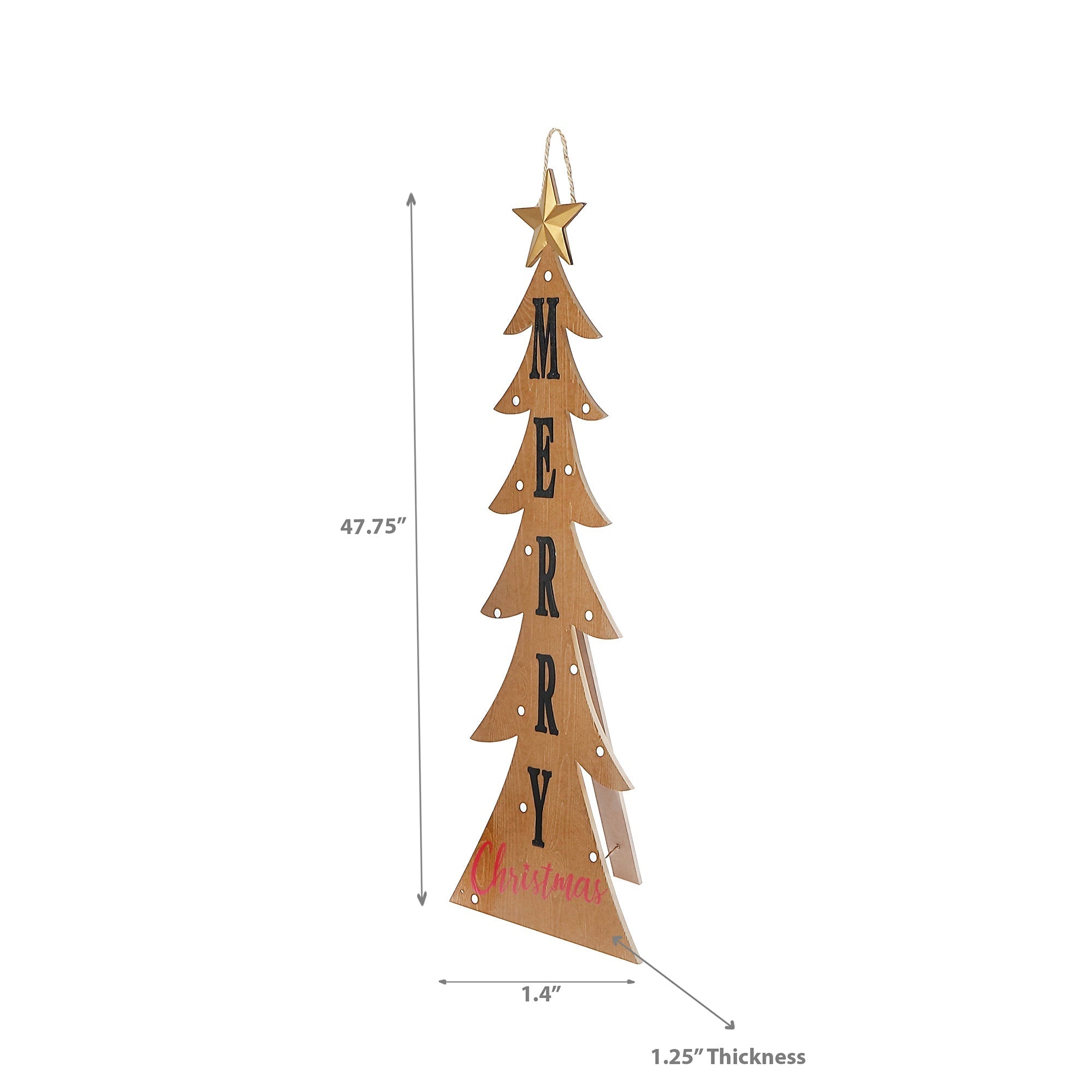 Wooden Christmas Tree Hanger, Holiday Decoration, Merry Christmas Hanging Ornament