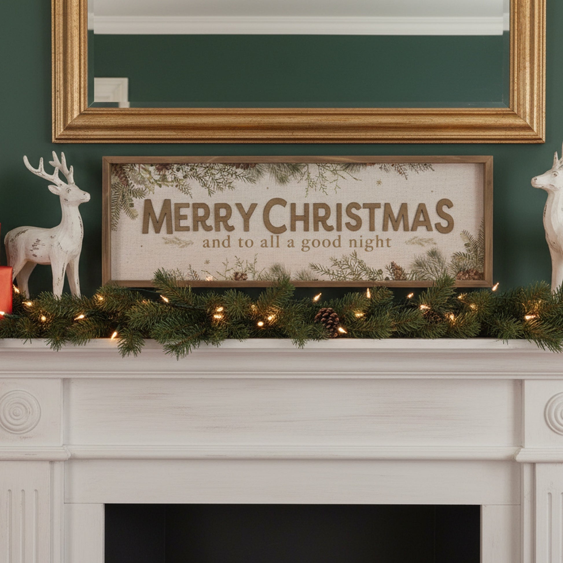 Framed MDF Wall Sign Merry Christmas and to All a Good Night, Christmas, Wall Decor, Holiday Decor