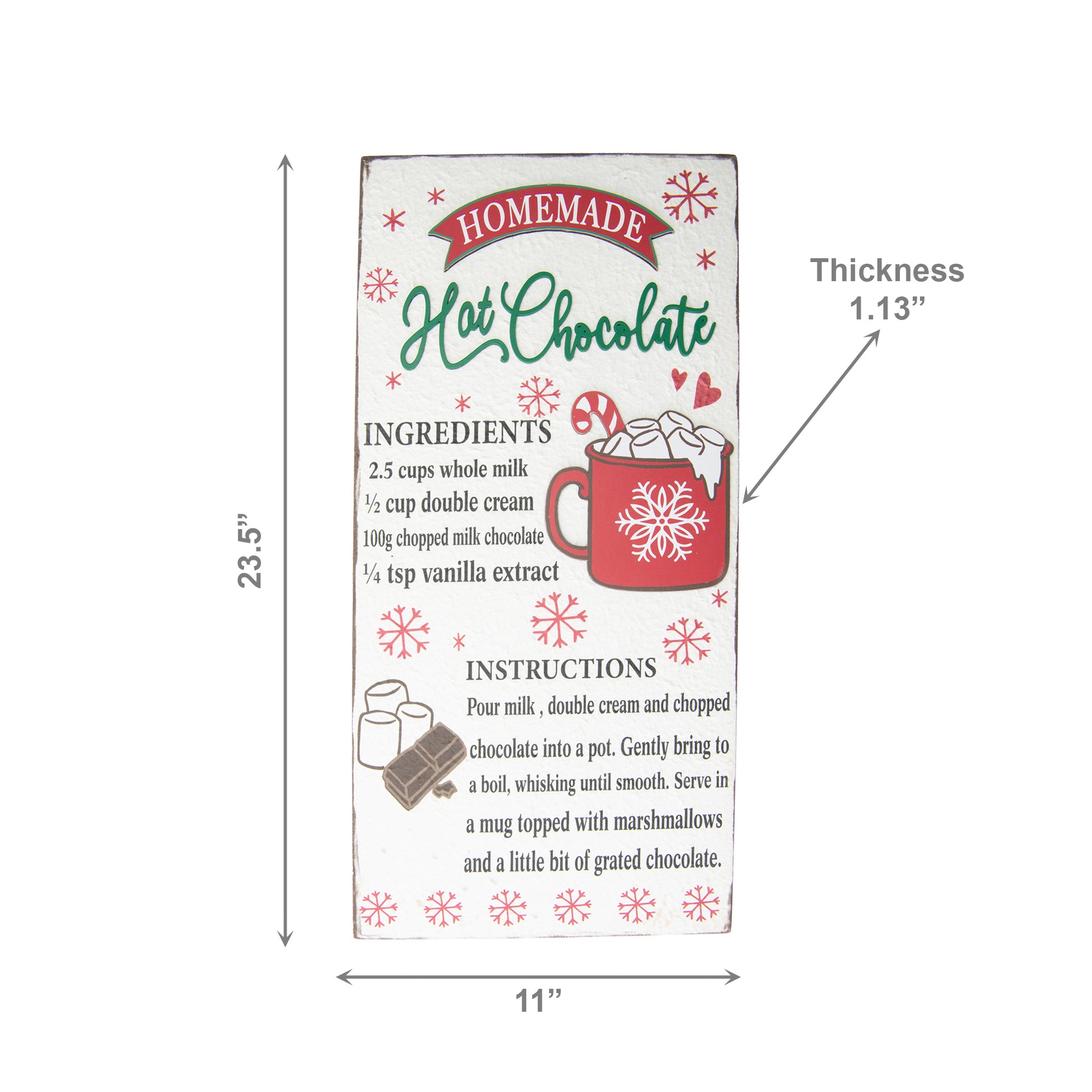 MDF Wall Sign Homemade Hot Chocolate Recipe, Christmas, Wall Decor, Holiday Decor