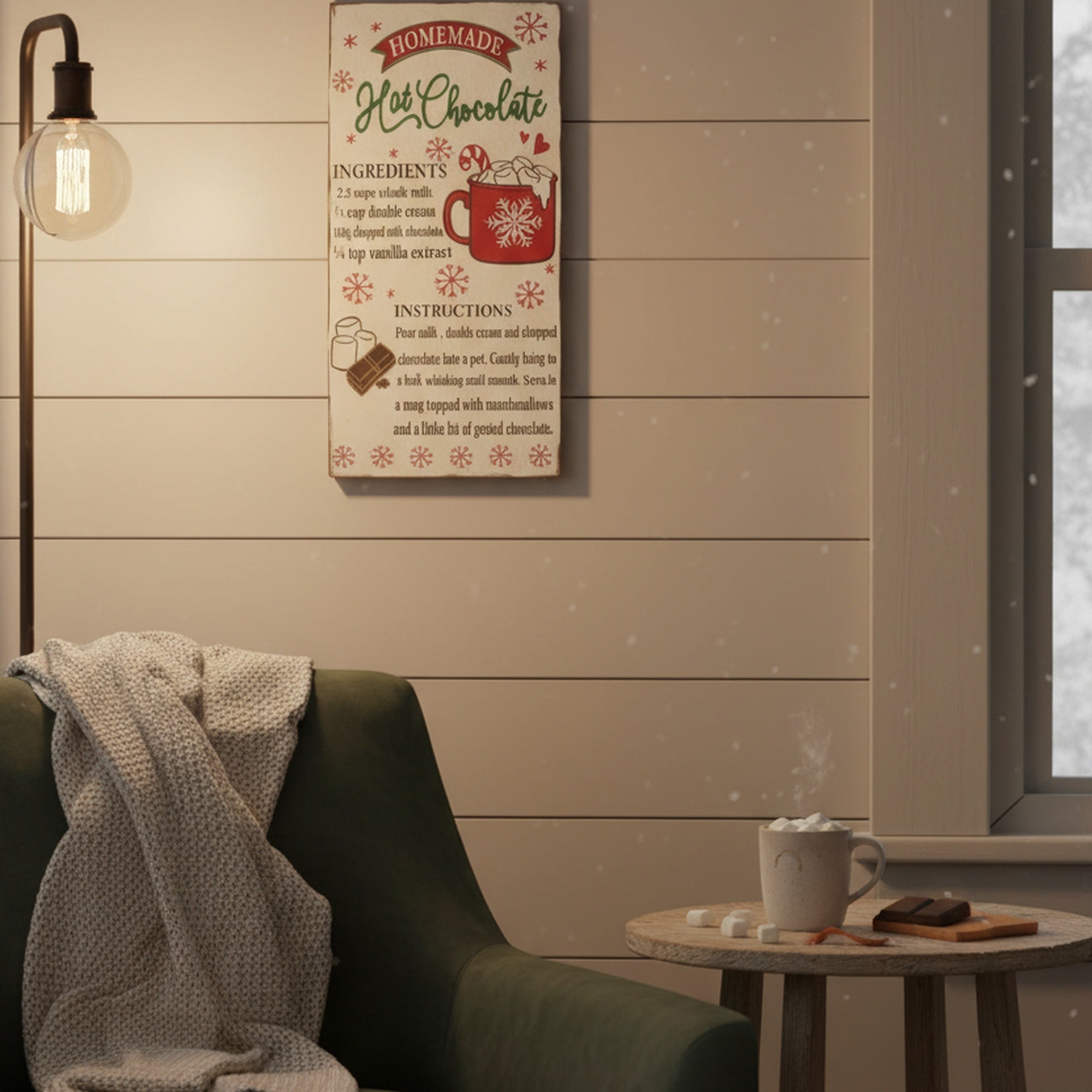MDF Wall Sign Homemade Hot Chocolate Recipe, Christmas, Wall Decor, Holiday Decor