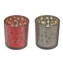Glass Tealight Holders (Winter Forest) (Asstd) - Set of 2
