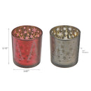 Glass Tealight Holders (Winter Forest) (Asstd) - Set of 2