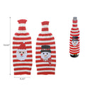 Knitted Fabric Wine Bottle Cover (Snowman/Santa Stripe) (Asstd) - Set of 2