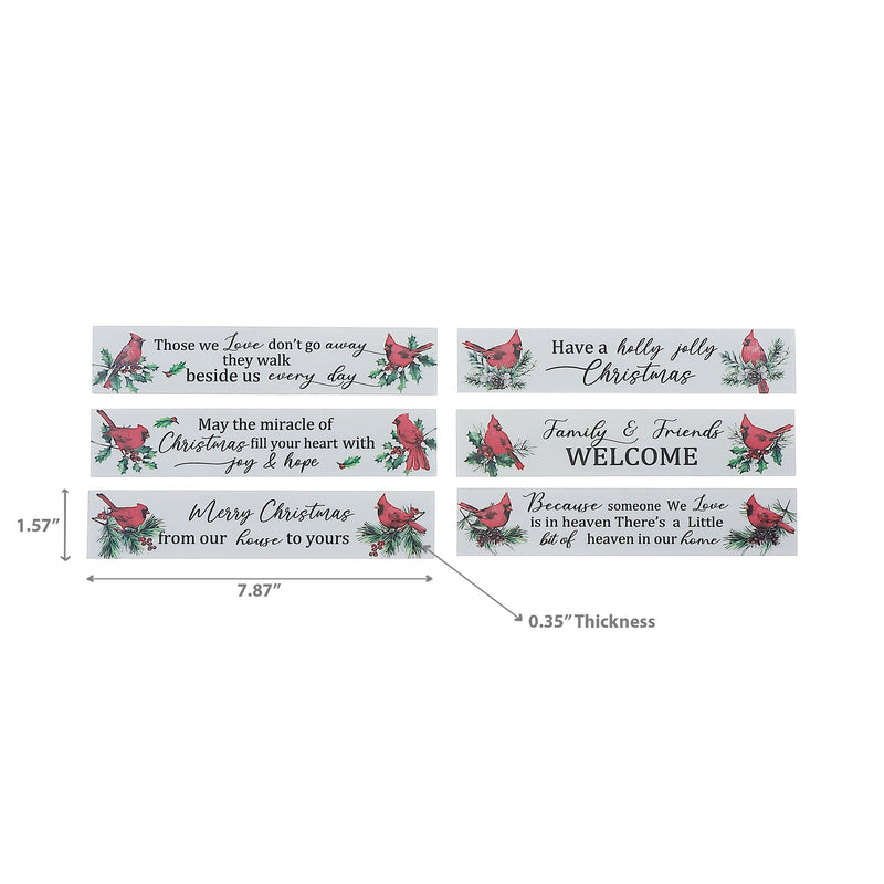 Inspirational Quotes Wooden Block Décor (Cardinal) - Set of 6