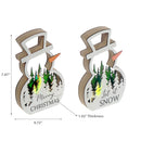 Led Wooden Stand Décor (Snowman Cutout) (Asstd) - Set of 2