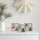 Led Wooden Plaque Décor (Snowman) (Asstd) - Set of 3