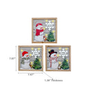 Led Wooden Plaque Décor (Snowman) (Asstd) - Set of 3