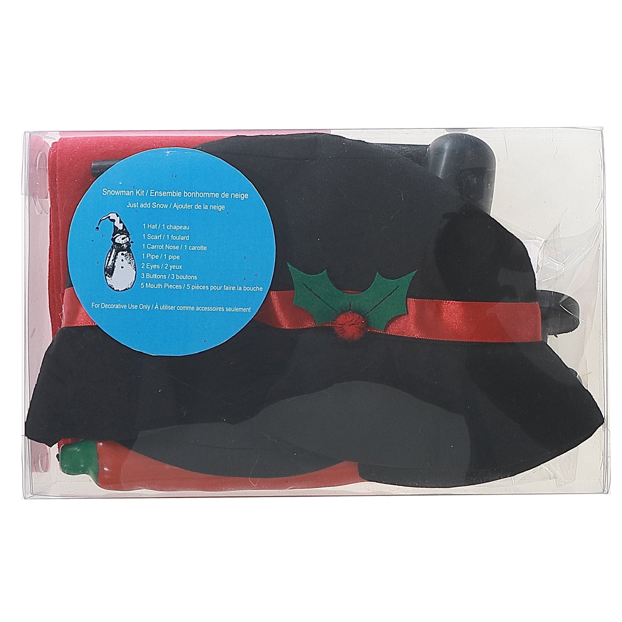 Build A Snowman Kit Black Hat – Christmas DIY Activity, Holiday Craft Set, Winter Family Fun