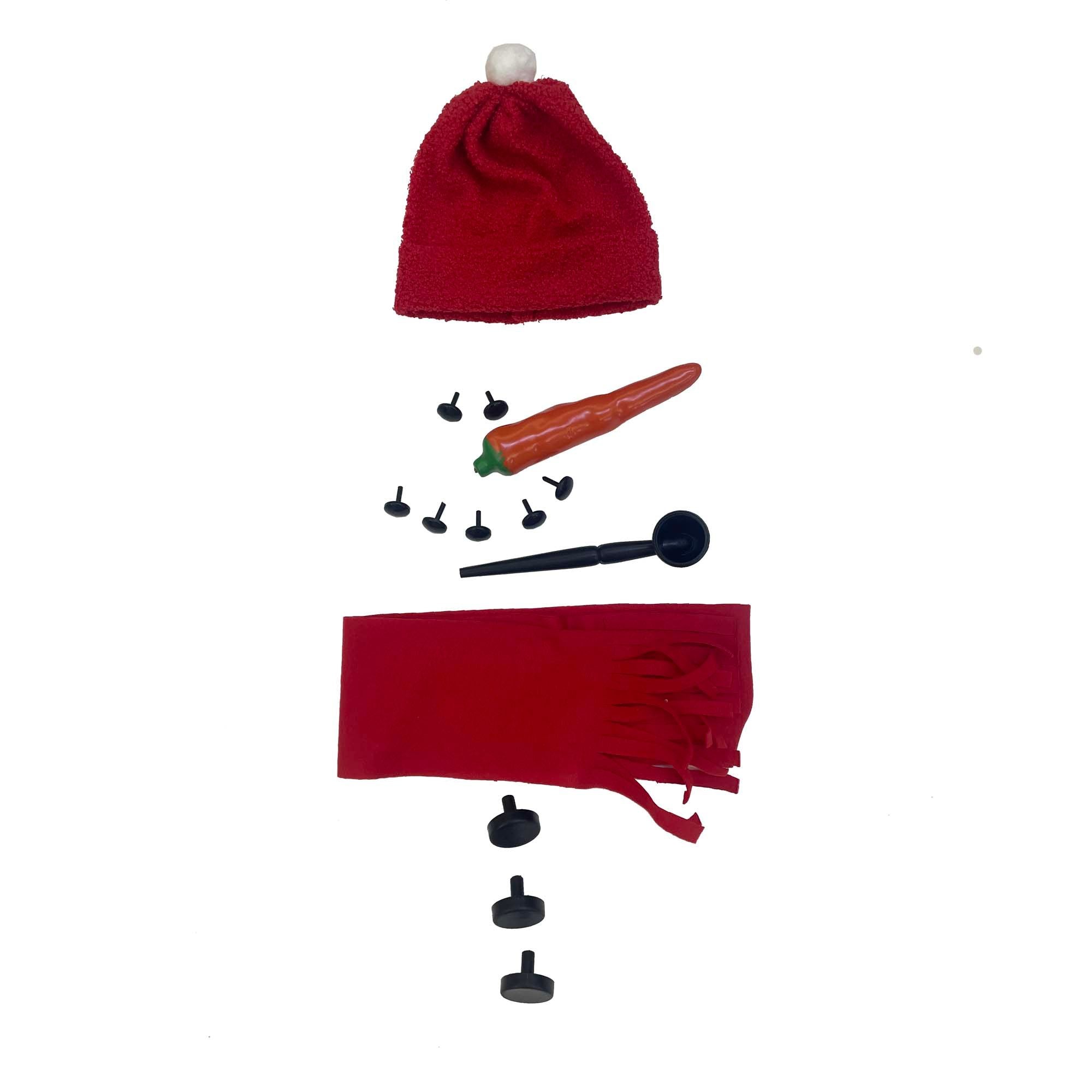 Build A Snowman Kit Red Hat – Christmas DIY Activity, Holiday Craft Set, Winter Family Fun