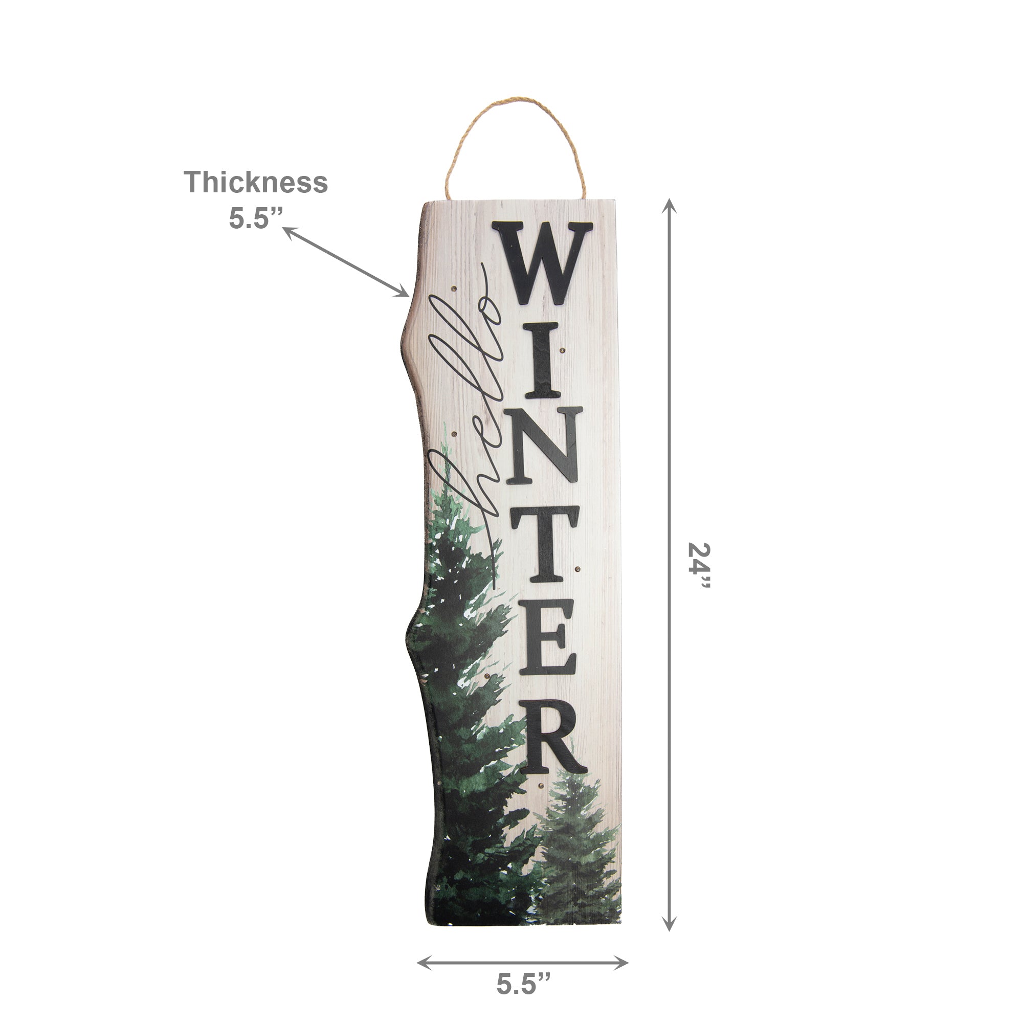 LED MDF Wall Hanger Hello Winter, Winter, Wall Decor, Holiday Decor