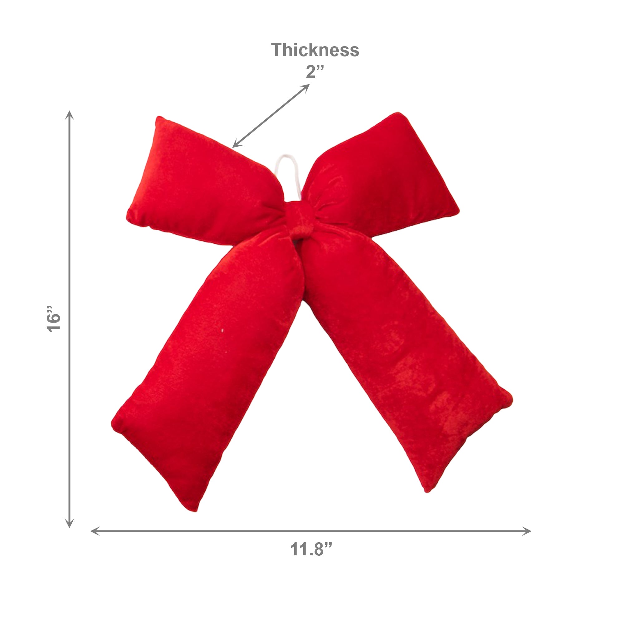 Stuffed Red Velvet Bow Wall Hanger, Wall Decor, Holiday Decor- Set of 2