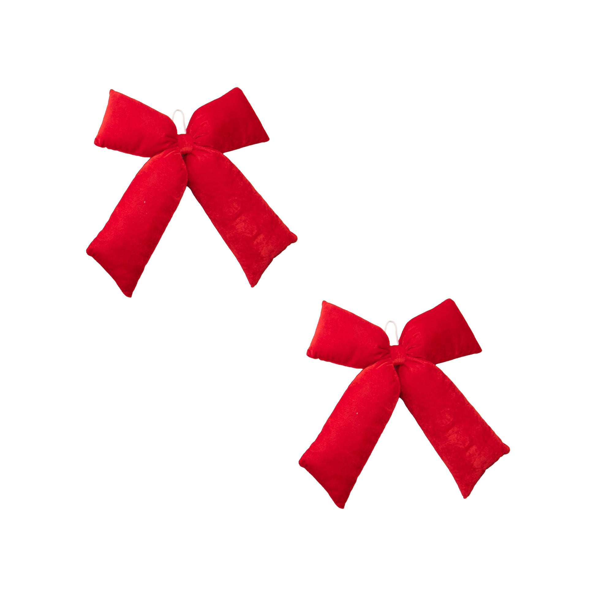Stuffed Red Velvet Bow Wall Hanger, Wall Decor, Holiday Decor- Set of 2