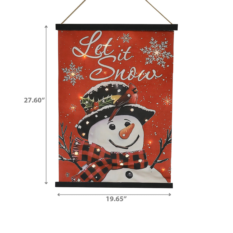LED Snowman Buffalo Check Scarf
