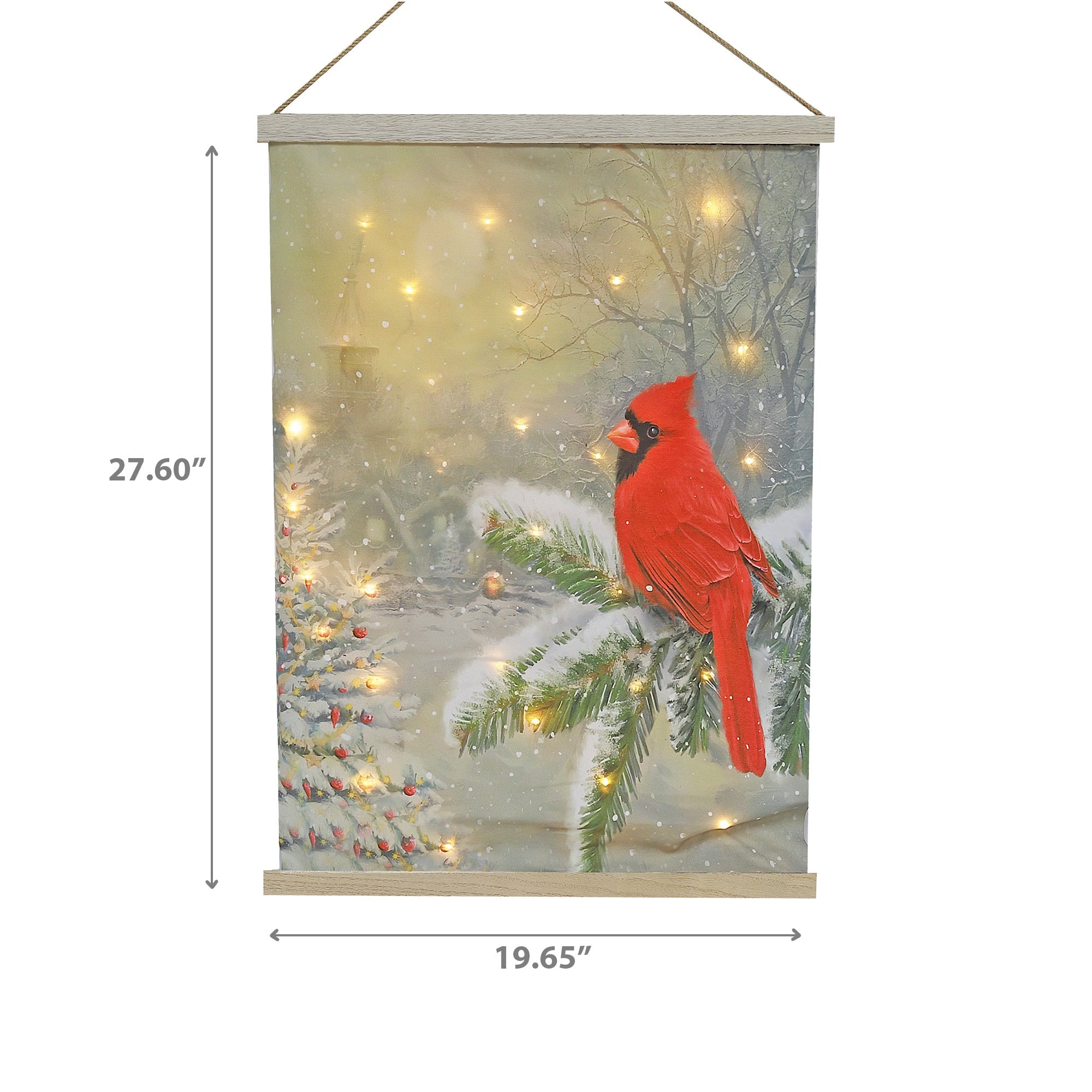 LED Cardinal Fabric Wall Hanging – Christmas Holiday Decor