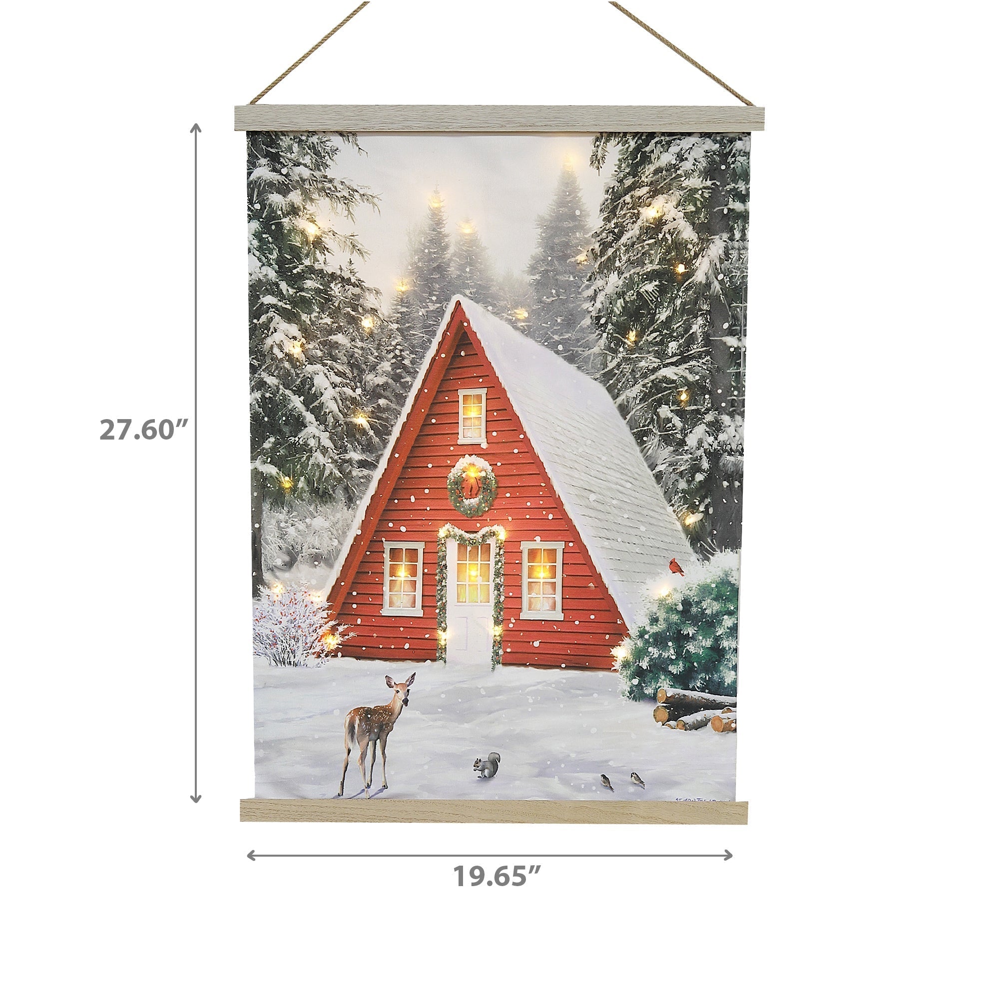 LED Chalet Fabric Wall Hanging – Christmas Holiday Decor