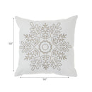 Embroidered Cotton Canvas Cushion Snowflake 18"X18" - Set of 2