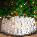Stripe Fabric Tree Skirt Border And Button