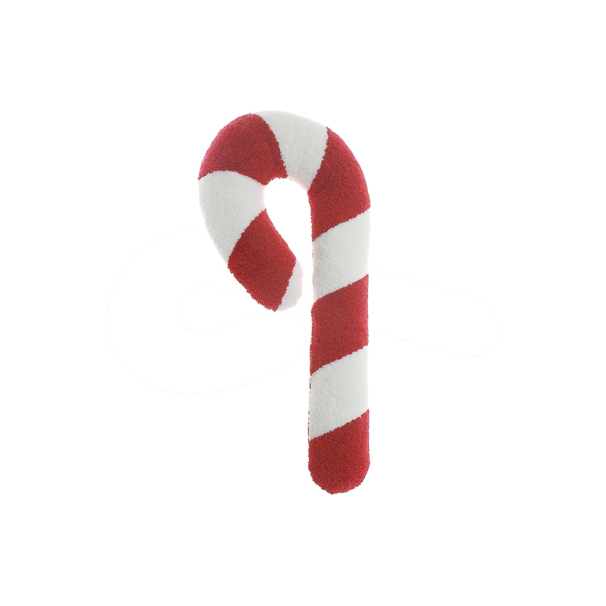 Cotton Candy Cane Shaped Cushion with 380 Gram Filler - Set of 2, Christmas Pillow, Holiday Decor, Festive Cushion