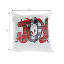 Cotton Embroidered Cushion (Plaid Joy) 380G Filler - Set of 2