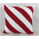 Polyester Embroidered Cushion (Candy Cane Stripes ) 380G Filler - Set of 2