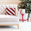 Polyester Embroidered Cushion (Candy Cane Stripes ) 380G Filler - Set of 2