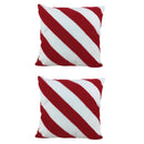 Polyester Embroidered Cushion (Candy Cane Stripes ) 380G Filler - Set of 2