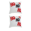 Cotton Embroidered Cushion (Ho Ho Ho) 380G Filler - Set of 2