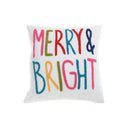 Polyester Embroidered Cushion (Merry & Bright) 380G Filler - Set of 2