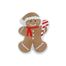 Cotton Embroidered Cushion (Gingerbread) 380G Filler - Set of 2