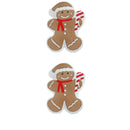 Cotton Embroidered Cushion (Gingerbread) 380G Filler - Set of 2