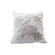 Polyester Embroidered Cushion Snowflakes, Throw Pillow, Holiday Decor- Set of 2