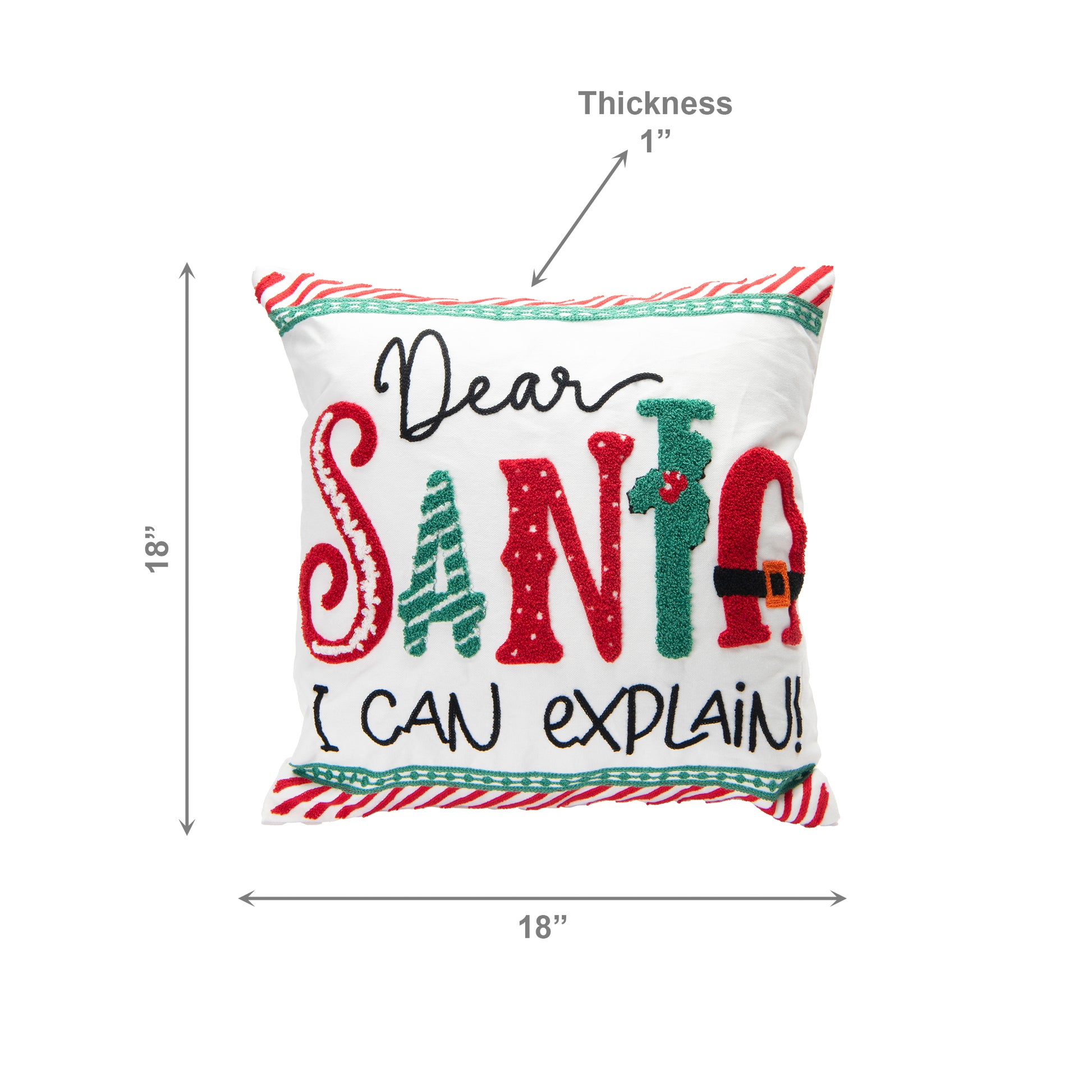 Cotton Embroidered Cushion Dear Santa, I Can Explain, Christmas, Throw Pillow, Holiday Decor- Set of 2
