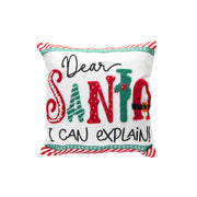 Cotton Embroidered Cushion Dear Santa, I Can Explain, Christmas, Throw Pillow, Holiday Decor- Set of 2