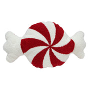 Cotton Embroidered Cushion Peppermint Candy, Throw Pillow, Holiday Decor- Set of 2