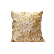 Polyester Embroidered Cushion Snowflakes, Throw Pillow, Holiday Decor - Set of 2