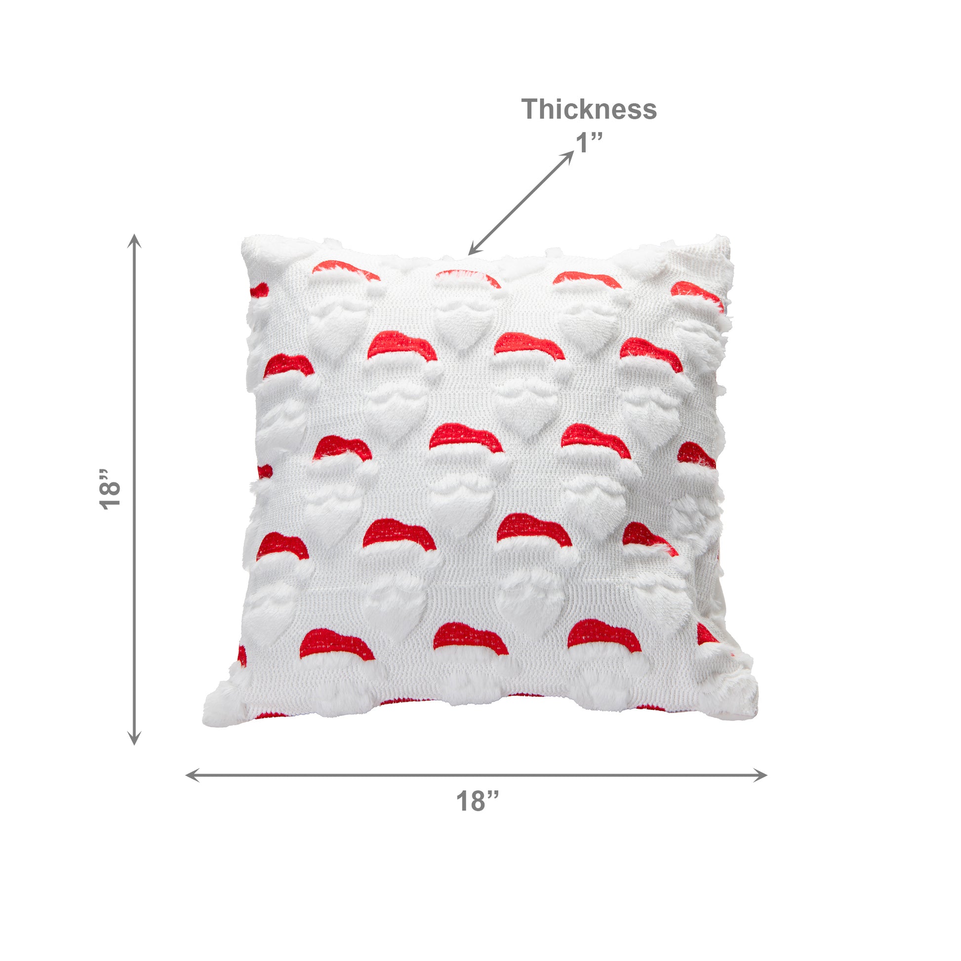Polyester Fleece Embroidered Cushion Santa Hat, Christmas, Throw Pillow, Holiday Decor- Set of 2