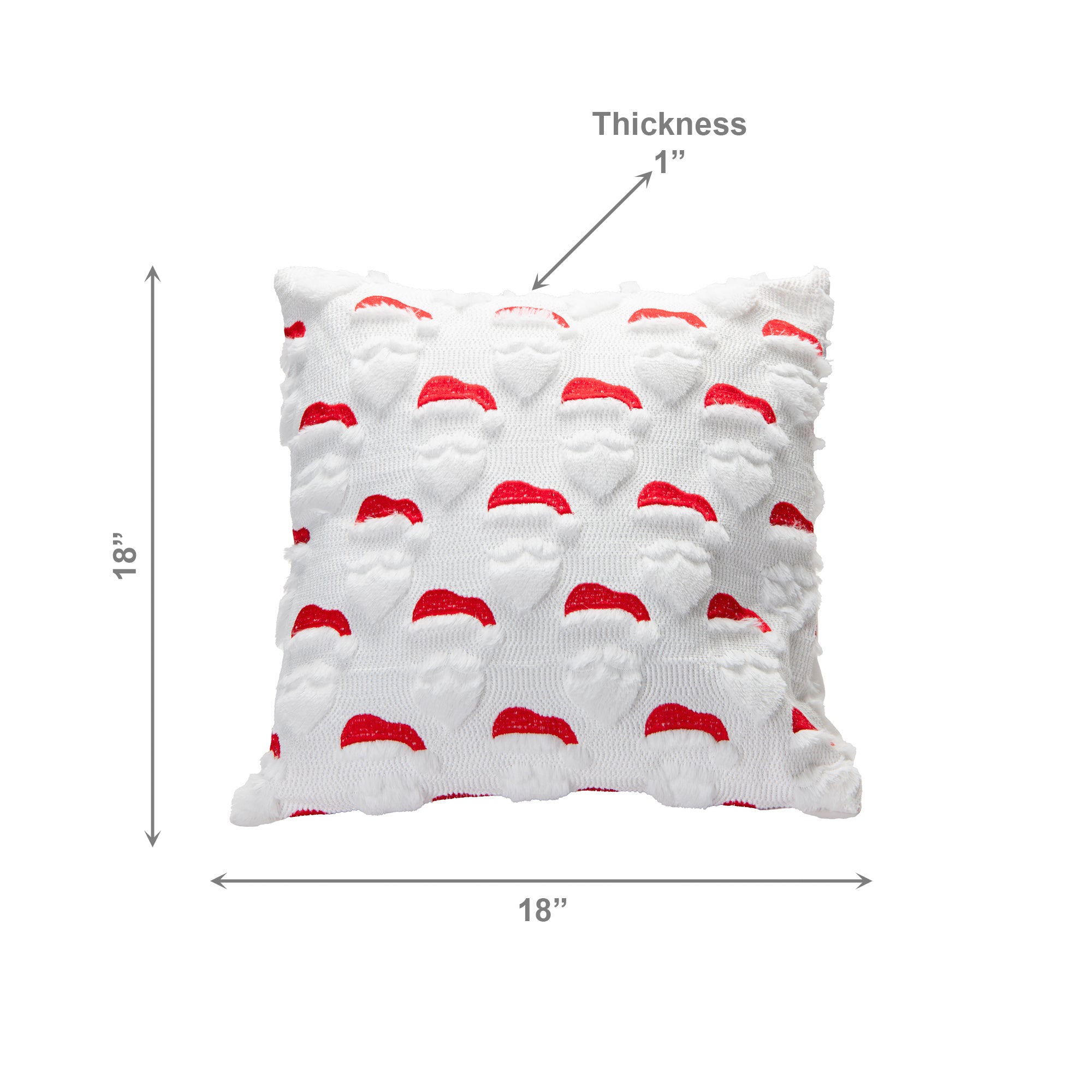 Polyester Fleece Embroidered Cushion Santa Hat, Christmas, Throw Pillow, Holiday Decor- Set of 2