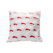 Polyester Fleece Embroidered Cushion Santa Hat, Christmas, Throw Pillow, Holiday Decor- Set of 2