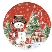 Polyester Tree Skirt Snowman and Gifts, Christmas, Holiday Decor- Set of 2