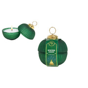 2.3oz Scented Candle in Ribbed Glass Ornament Jar Winter Green, Winter, Scented Candle, Holiday Decor- Set of 2