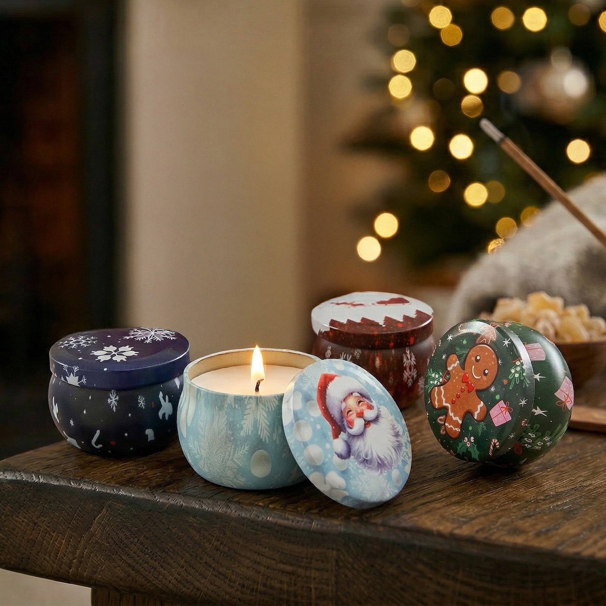 4.3oz Scented Candle in Tin Jar Assorted, Scented Candle, Holiday Decor- Set of 24