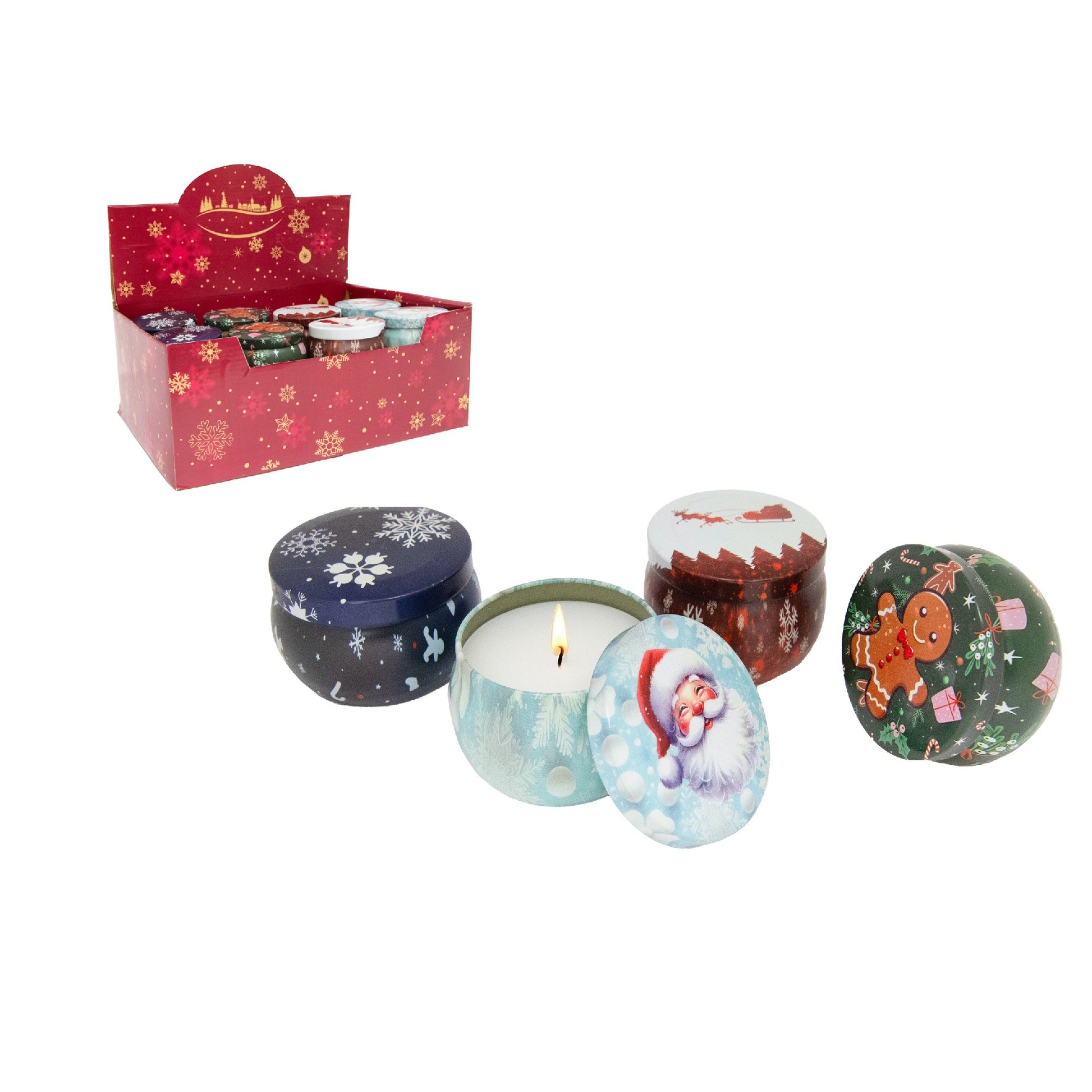 4.3oz Scented Candle in Tin Jar Assorted, Scented Candle, Holiday Decor- Set of 24