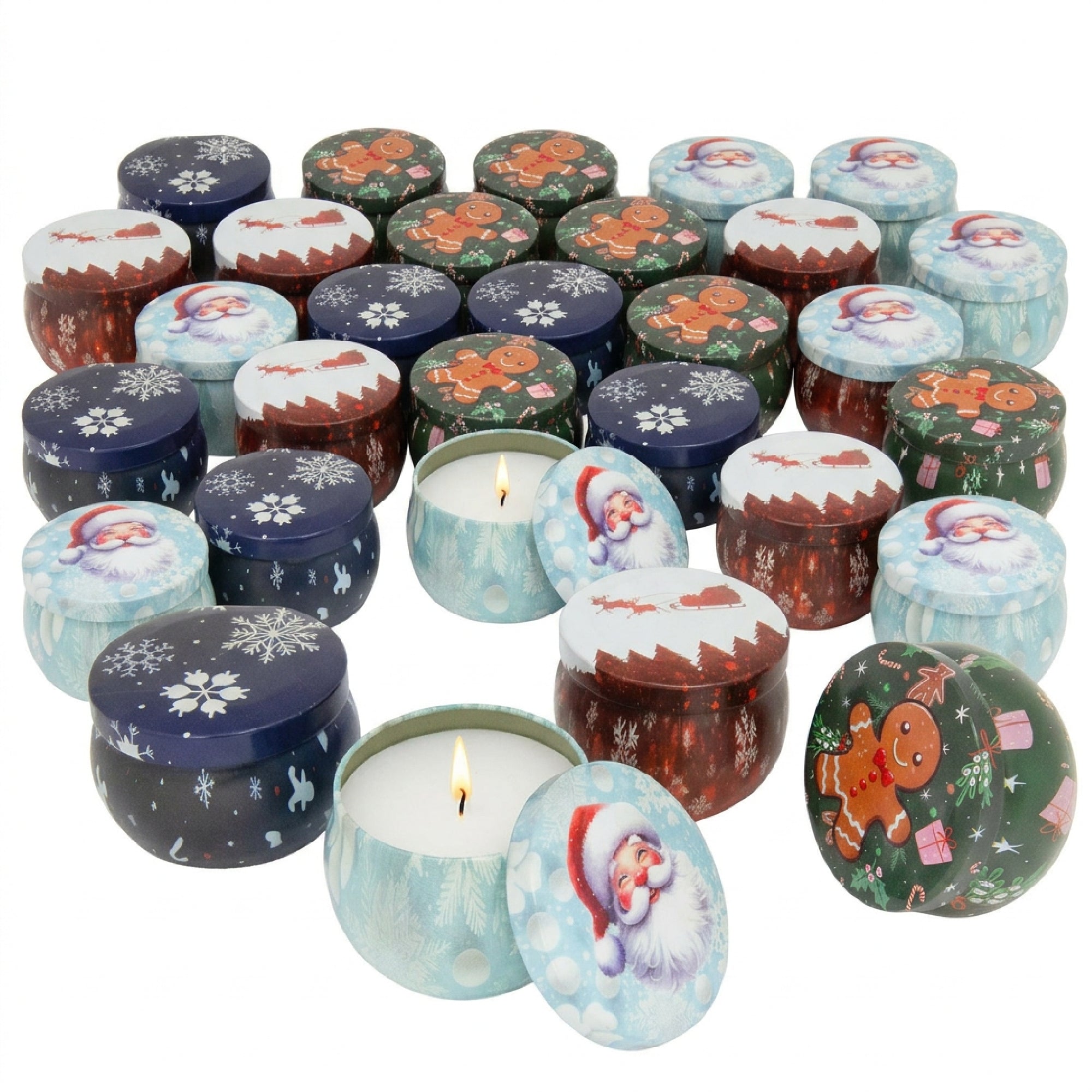 4.3oz Scented Candle in Tin Jar Assorted, Scented Candle, Holiday Decor- Set of 24