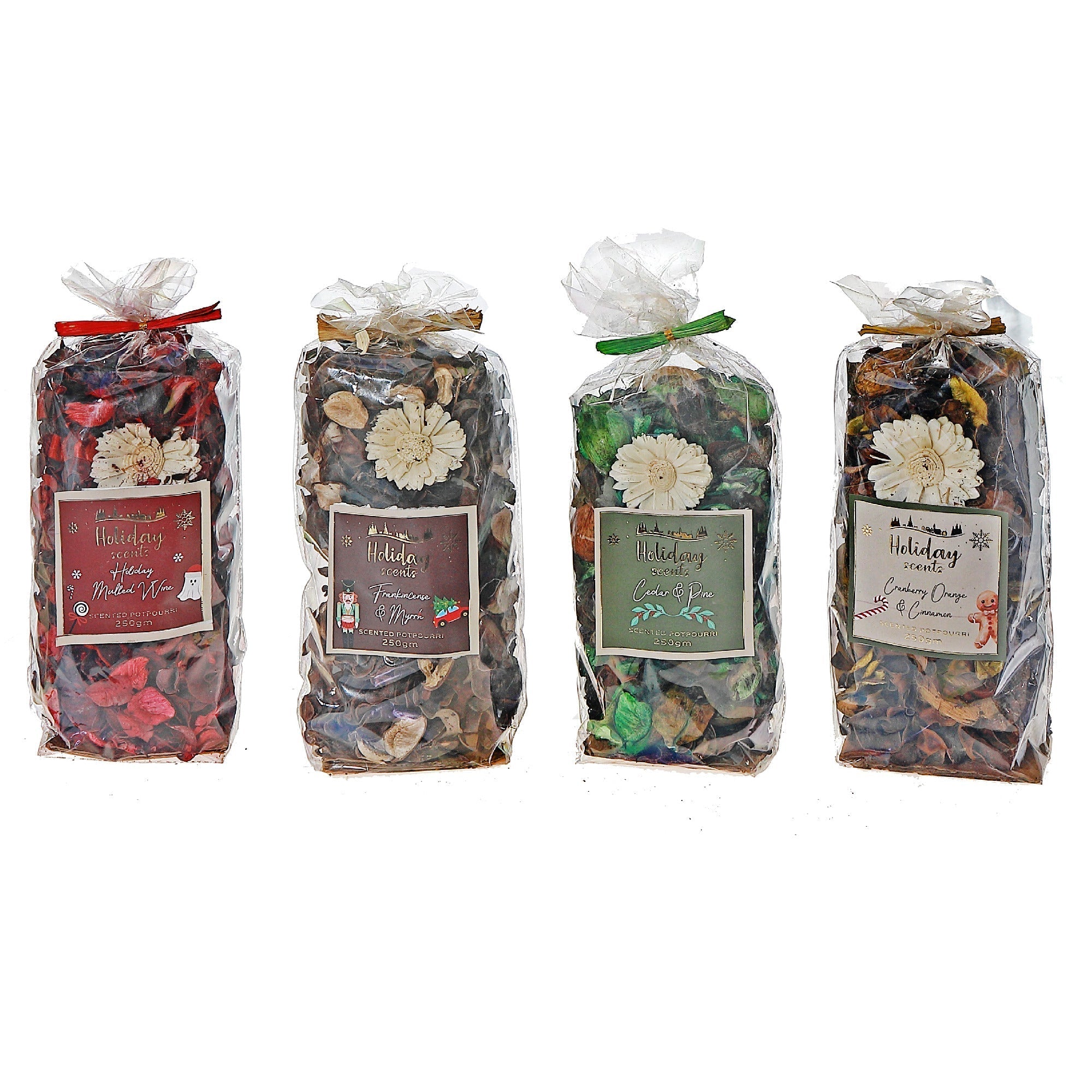 Winter Solstice 250g Potpourri Set of 4 – Holiday Scented Decor, Christmas Home Accent, Festive Seasonal Fragrance
