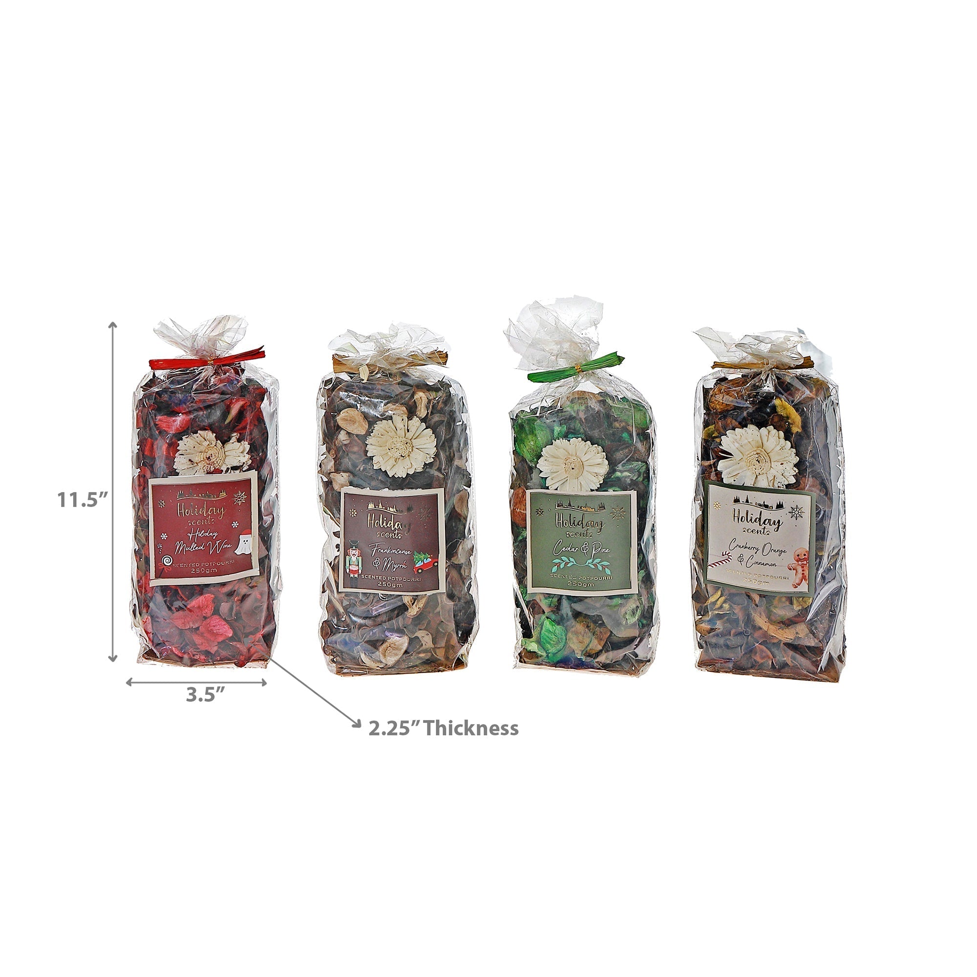 Winter Solstice 250g Potpourri Set of 4 – Holiday Scented Decor, Christmas Home Accent, Festive Seasonal Fragrance