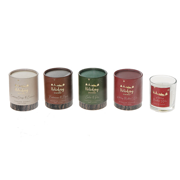 Winter Solstice 4.25Oz Scented Candle In Gift Box (Asstd) - Set of 4