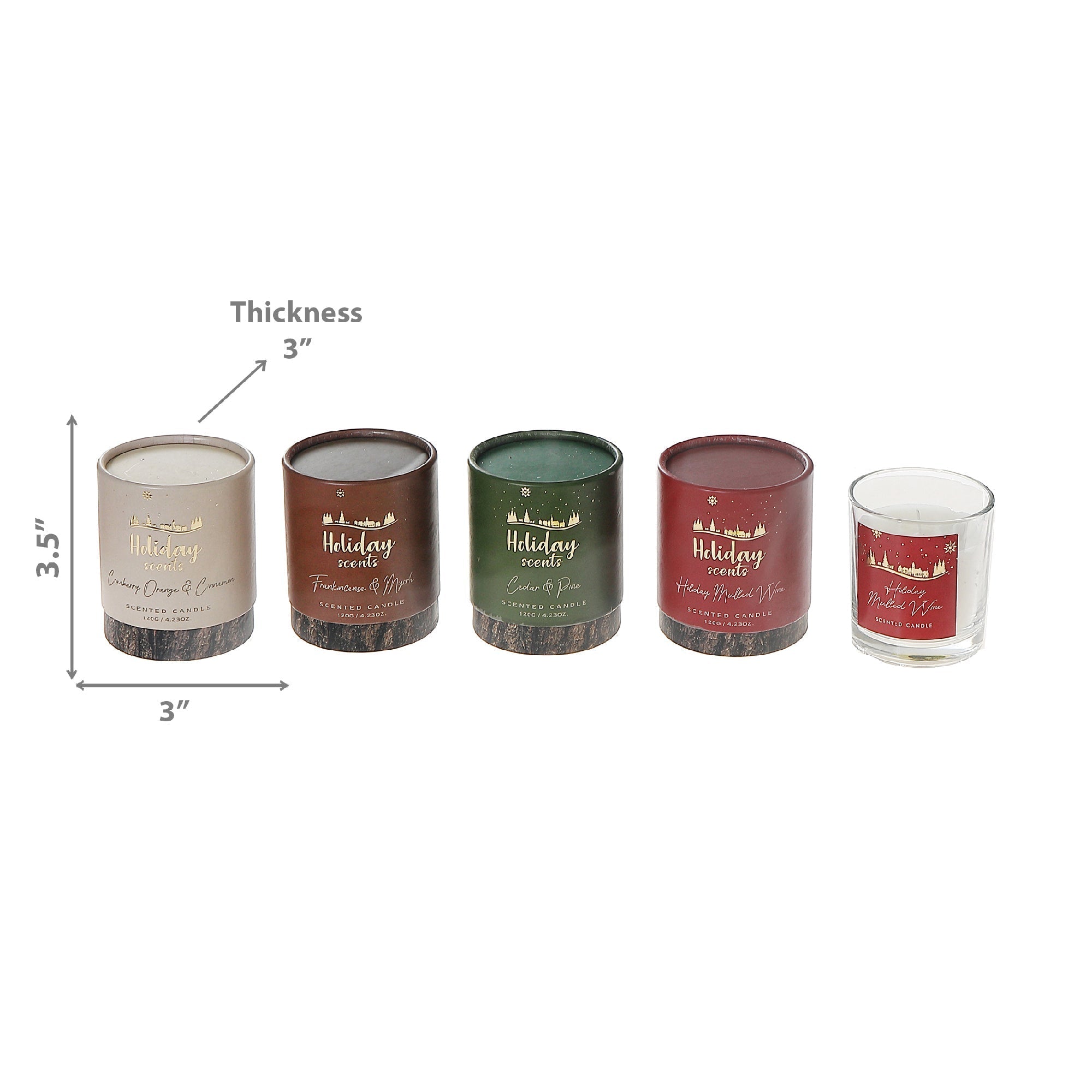 Winter Solstice 4.25 oz Scented Candle in Gift Box Assorted - Set of 4, Christmas Candle, Holiday Gift, Festive Home Fragrance